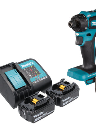 Makita DDF 083 SF Perceuse-visseuse sans fil 18 V 40 Nm 1/4'' Brushless + 2x batterie 3,0 Ah + chargeur