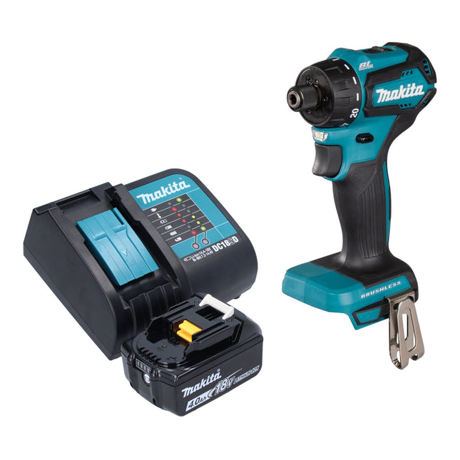 Taladro sin cable Makita DDF 083 SM1 18 V 40 Nm 1/4'' sin escobillas + 1x batería recargable 4,0 Ah + cargador