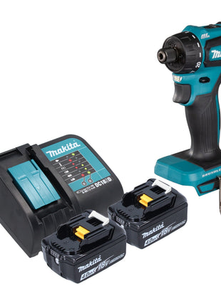 Makita DDF 083 SM taladro atornillador inalámbrico 18 V 40 Nm 1/4'' sin escobillas + 2x baterías 4,0 Ah + cargador