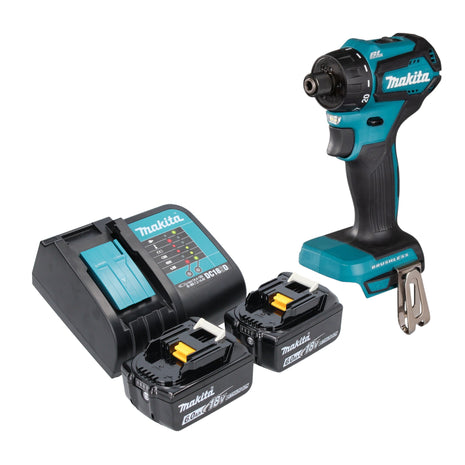 Makita DDF 083 SG Perceuse-visseuse sans fil 18 V 40 Nm 1/4'' Brushless + 2x batterie 6,0 Ah + chargeur