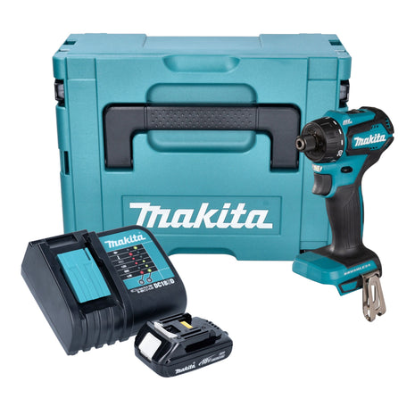 Makita DDF 083 SY1J cordless drill driver 18 V 40 Nm 1/4'' brushless + 1x rechargeable battery 1.5 Ah + charger + Makpac