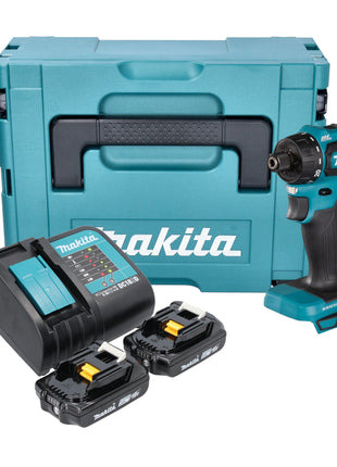 Makita DDF 083 SAJ akumulatorowa wiertarko-wkrętarka 18 V 40 Nm 1/4'' bezszczotkowa + 2x akumulator 2,0 Ah + ładowarka + Makpac