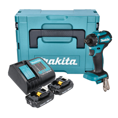 Makita DDF 083 SAJ Perceuse-visseuse sans fil 18 V 40 Nm 1/4'' Brushless + 2x batterie 2,0 Ah + chargeur + Makpac