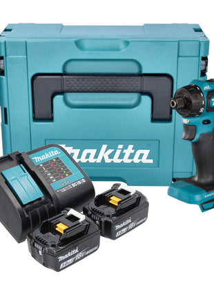 Makita DDF 083 SFJ taladro atornillador inalámbrico 18 V 40 Nm 1/4'' sin escobillas + 2x batería 3,0 Ah + cargador + Makpac