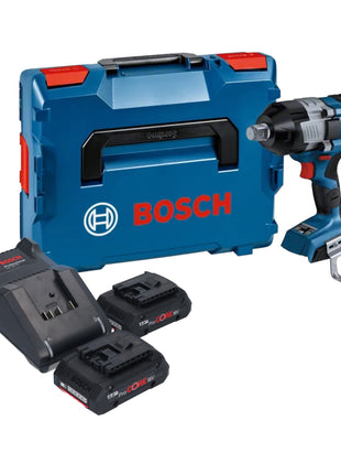 Bosch GDS 18V-1600 HC Atornillador de impacto inalámbrico profesional 18 V 1600 Nm 3/4'' BITURBO Brushless + 2x batería ProCORE 4,0 Ah + cargador + L-Boxx