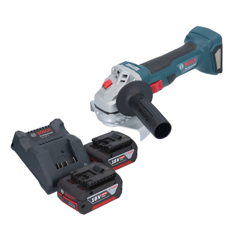 Bosch GWS 18V-7 Professional cordless angle grinder 18 V 125 mm brushless + 2x rechargeable battery 4.0 Ah + charger