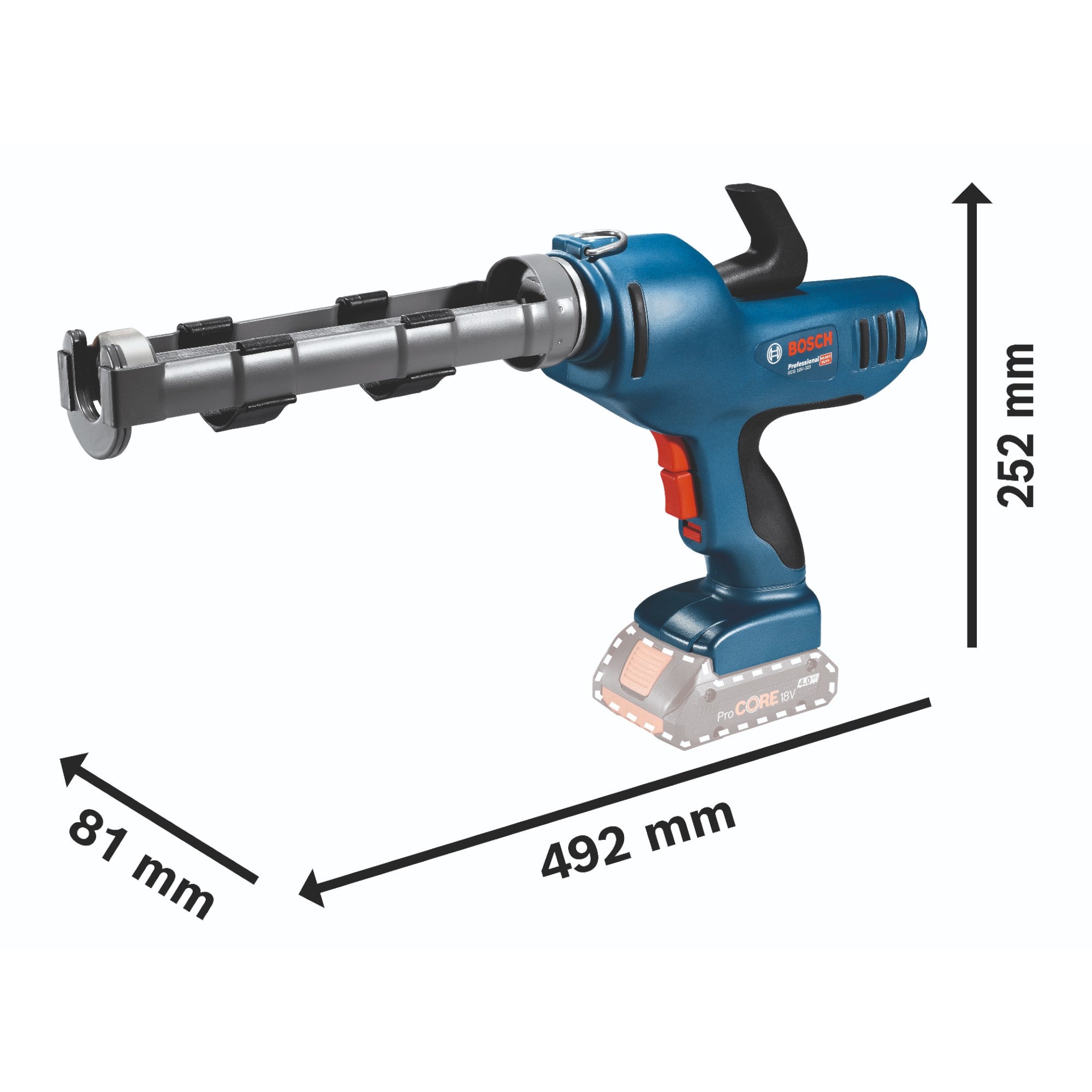 Bosch GCG 18V 310 Professional Akku Kartuschenpresse 18 V 310 ml 3 5 kN 2x Akku 2 0 Ah Ladegeraet 3 - toolbrothers