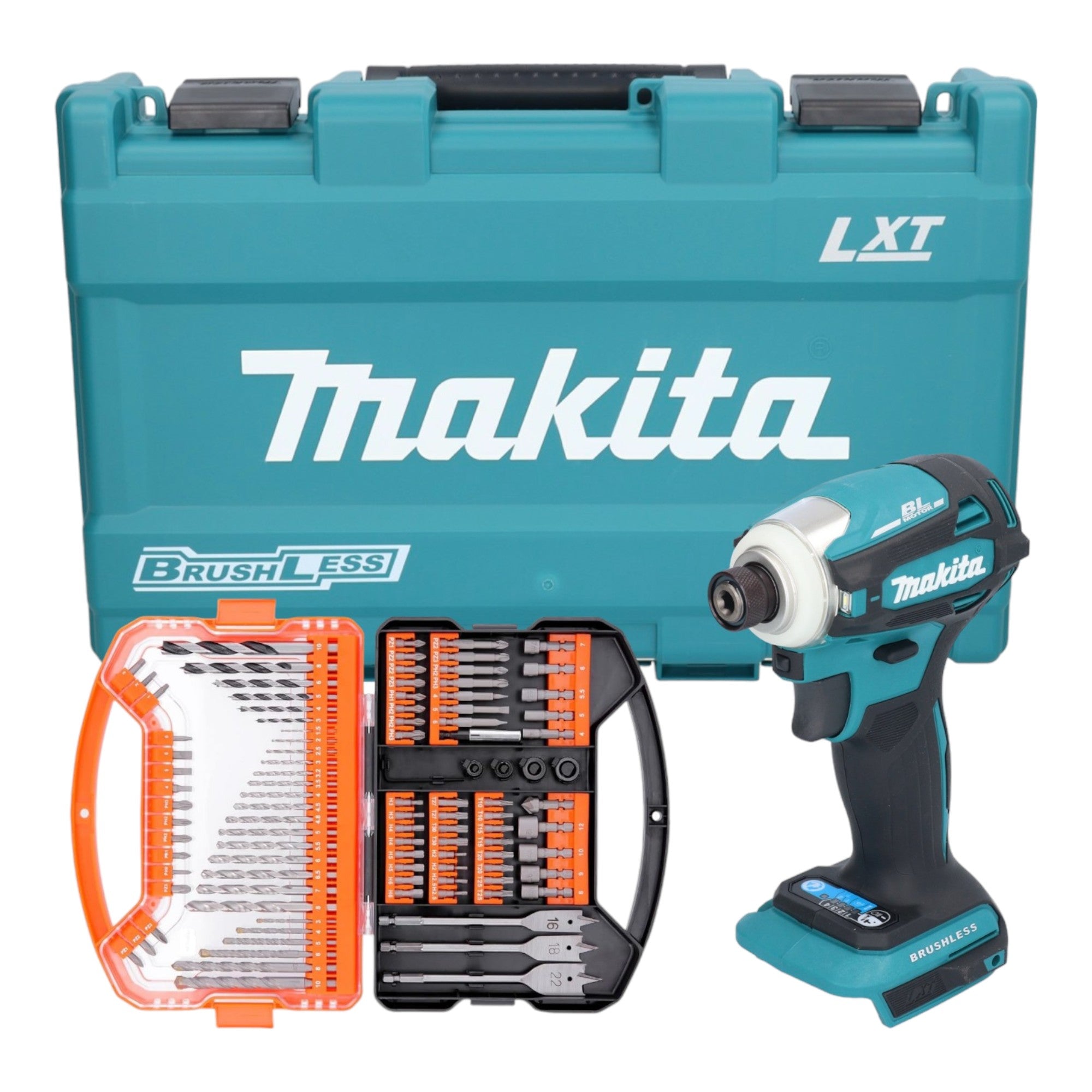 Makita DTD 172 Z Akku Schlagschrauber 18 V 180 Nm 1 4 Brushless inkl Koffer WellCut 101 tlg Bit und Bohrer Set 0 - toolbrothers
