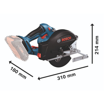 Bosch GKM 18V-50 Professional Scie circulaire portative métal sans fil 18 V 136 mm Brushless + 2x batterie ProCORE 4,0 Ah + chargeur + L-Boxx