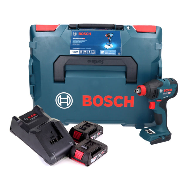 Bosch GDX 18V-210 C Avvitatore a impulsi professionale a batteria 18 V 210 Nm senza spazzole + 2x batteria ricaricabile 2,0 Ah + caricabatterie + L-Boxx
