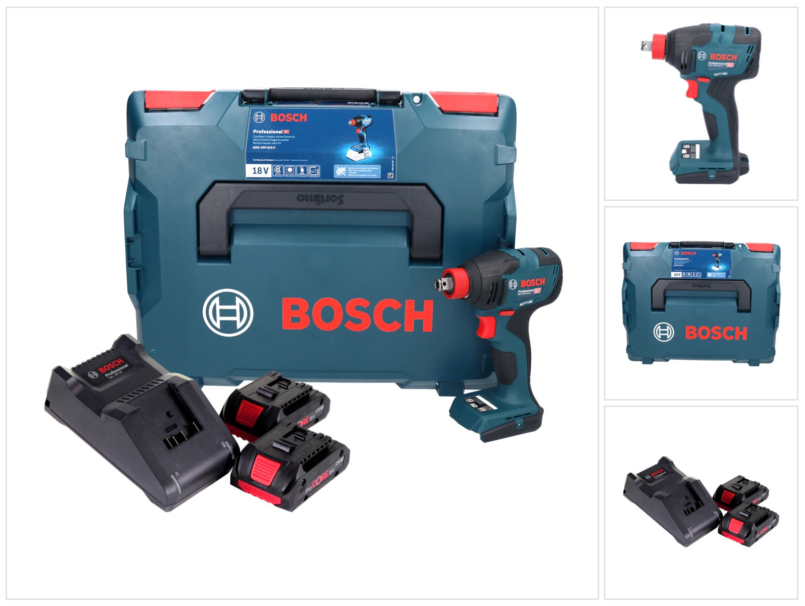 Bosch GDX 18V 210 C Professional Akku Drehschlagschrauber 18 V 210 Nm Brushless 2x ProCORE Akku 4 0 Ah Ladegeraet L Boxx 0 - toolbrothers
