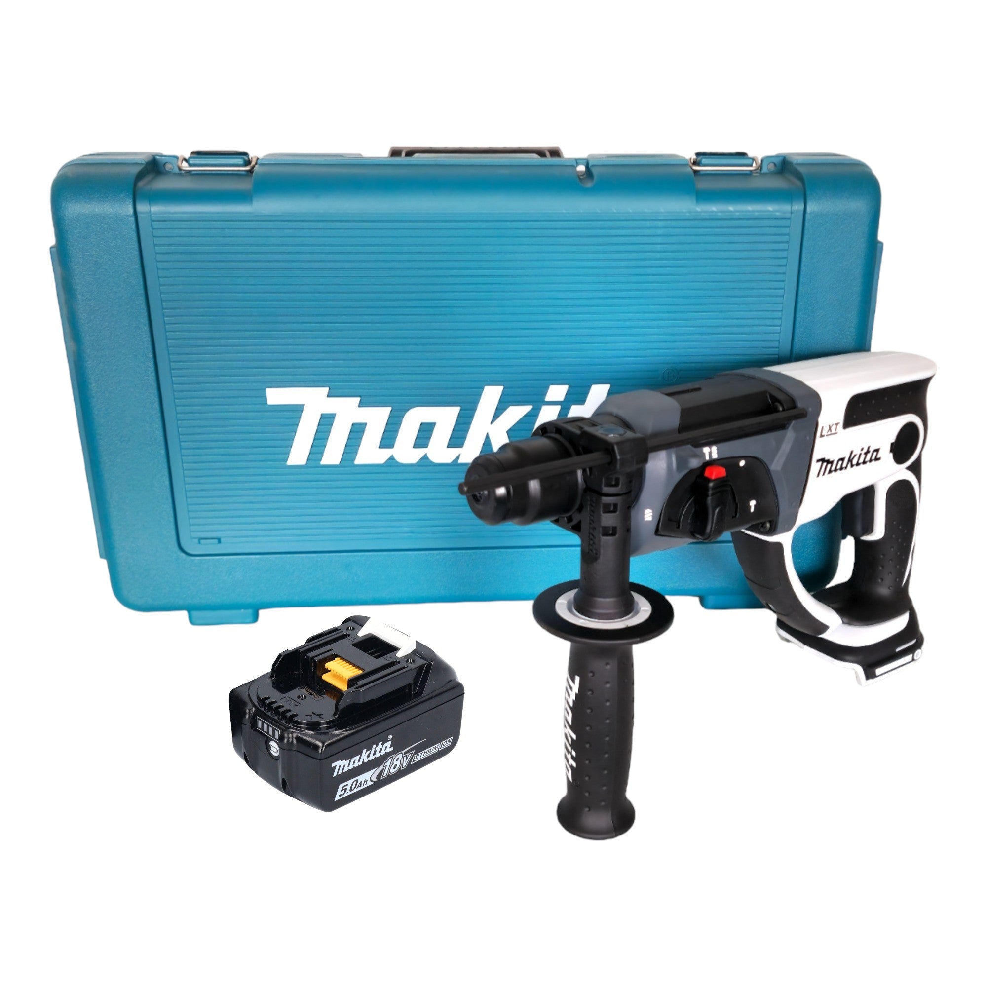 Makita DHR 202 T1W Akku Bohrhammer 18 V 20 mm 2 0 J weiss 1x Akku 5 0 Ah Koffer ohne Ladegeraet 0 - toolbrothers