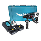 Makita DHR 202 RTW akumulatorowa wiertarko-wkrętarka 18 V 20 mm 2,0 J biała + 2x akumulator 5,0 Ah + ładowarka + walizka