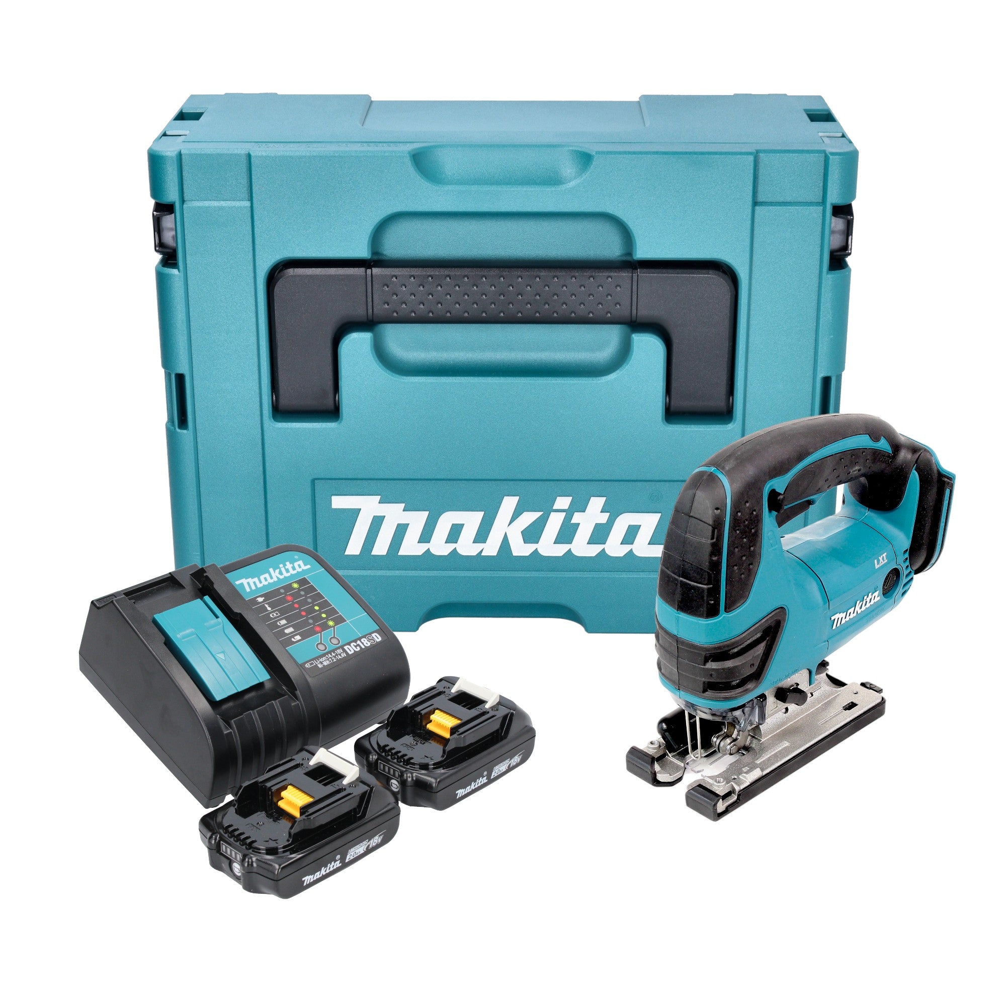 Makita DJV 180 SAXJ Akku Stichsaege 18 V 135 mm 2x Akku 2 0 Ah Ladegeraet Makpac 0 - toolbrothers
