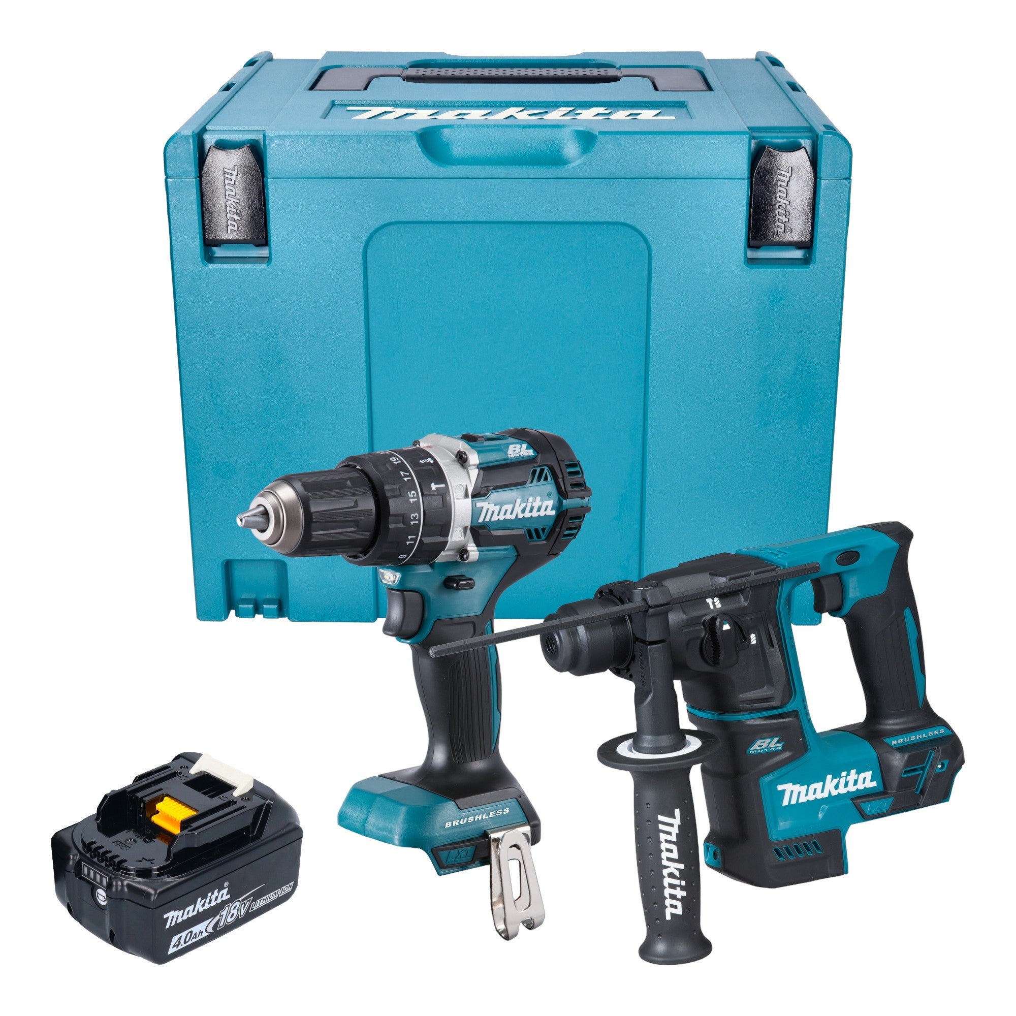 Makita DLX 2278 M1J Akku Kombo Kit DHP 484 Schlagbohrschrauber 54 Nm DHR 171 Bohrhammer 1 2 J 1x Akku 4 0 Ah Makpac ohne Ladegeraet 0 - toolbrothers