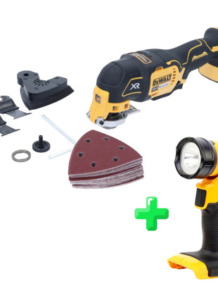 DeWalt DCS 355 N Oscillateur sans fil Multitool 18 V Brushless + accessoires + DeWalt DCL 040 18V XR Li-Ion Lampe sans fil