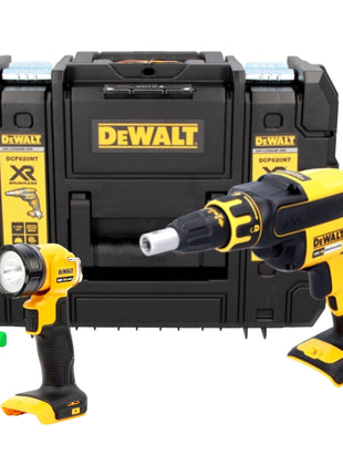 DeWalt DCF 620 NT Akku Trockenbauschrauber 18 V 30 Nm Brushless + TSTAK + DeWalt DCL 040 18V XR Li-Ion Akku Lampe