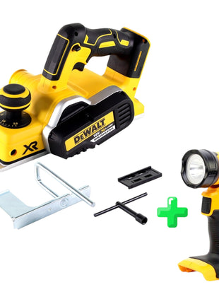 DeWalt DCP 580 N cordless planer 18V 82mm Brushless Solo + DeWalt DCL 040 18V XR Li-Ion battery lamp