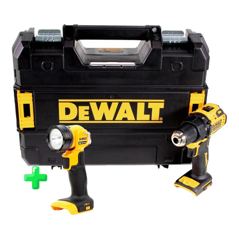 Taladro atornillador inalámbrico DeWalt DCD 708 NT 18 V Li-Ion solo sin escobillas en caja TSTAK + lámpara de batería DeWalt DCL 040 18V XR Li-Ion