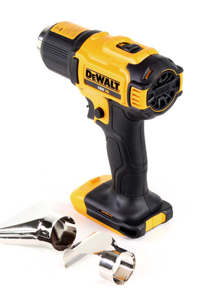 DeWalt DCE 530 N cordless hot air gun 18V 530°C Solo + surface and reflector nozzle + DeWalt DCL 040 18V XR Li-Ion cordless lamp