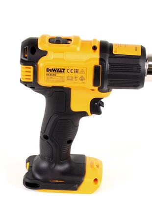 DeWalt DCE 530 N Akku Heißluftpistole 18V 530°C Solo + Flächen- und Reflektordüse + DeWalt DCL 040 18V XR Li-Ion Akku Lampe