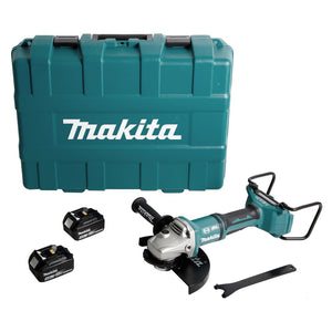 Makita DGA 900 MKX2 Akku Winkelschleifer 36V ( 2x18V ) 230mm Brushless + 2x Akku 4,0Ah + Ezynut + Koffer - ohne Ladegerät