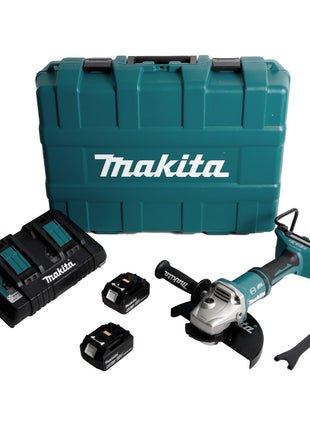 Makita DGA 900 PGKX2 Akku Winkelschleifer 36V ( 2x18V ) 230mm Brushless + 2x Akku 6,0Ah + Doppelladegerät + Ezynut + Koffer - Toolbrothers