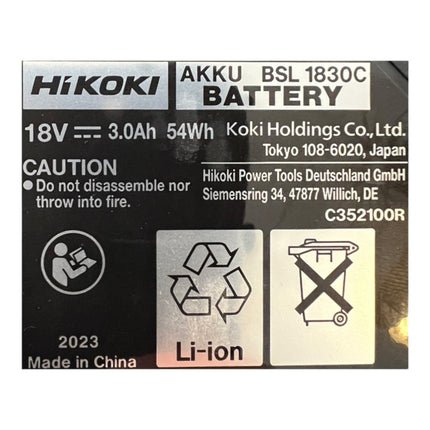 Hikoki BSL1830C 2x battery pack 18 V 3.0 Ah / 3000 mAh Li-ion ( 339783 )