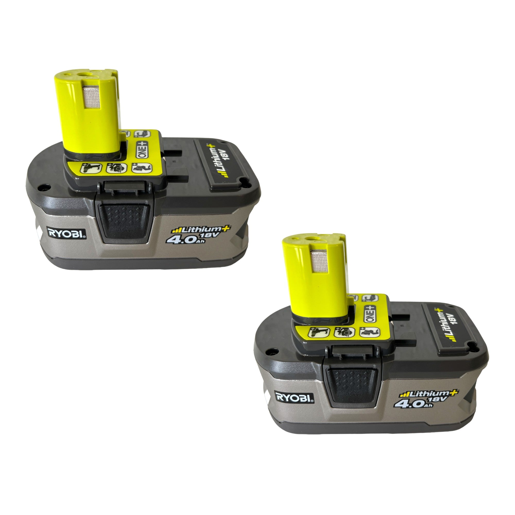 RYOBI RB18L40 Akku 18 V 4 0 Ah 4000 mAh Li Ion ONE 2 Stk 2x 5133001907 mit Ladestandanzeige 0 - toolbrothers