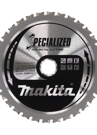 Makita MCCS15032E Specialized Sägeblatt für Metall HW 150 x 20 x 1,5 mm 32 Zähne ( B-47036 ) - Toolbrothers