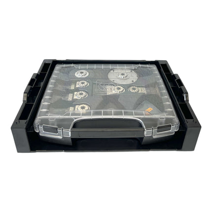 Fein Multimaster AMM 500 Plus AS herramienta multifunción sin cable 18 V Starlock Plus Black Edition ( 71294261000 ) + 2x batería 4,0 Ah + cargador + 33 piezas de accesorios + L-Boxx