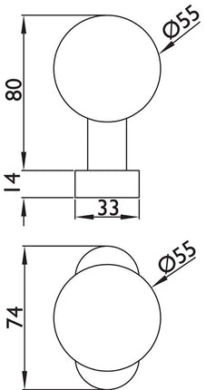 Framed door knob 2085 ( 3000267271 ) Material stainless steel 60 fixed-rotary