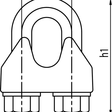 Morsetto per fune metallica di sicurezza DIN 1142-EN 13411-5 ( 1000120149 ) Filettatura zincata M8