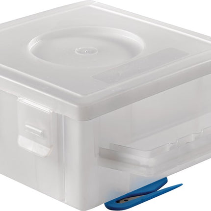 Dyspenser taśmy ostrzegawczej Wemas ( 4000818521 ) przezroczysty z wbudowanym nożem