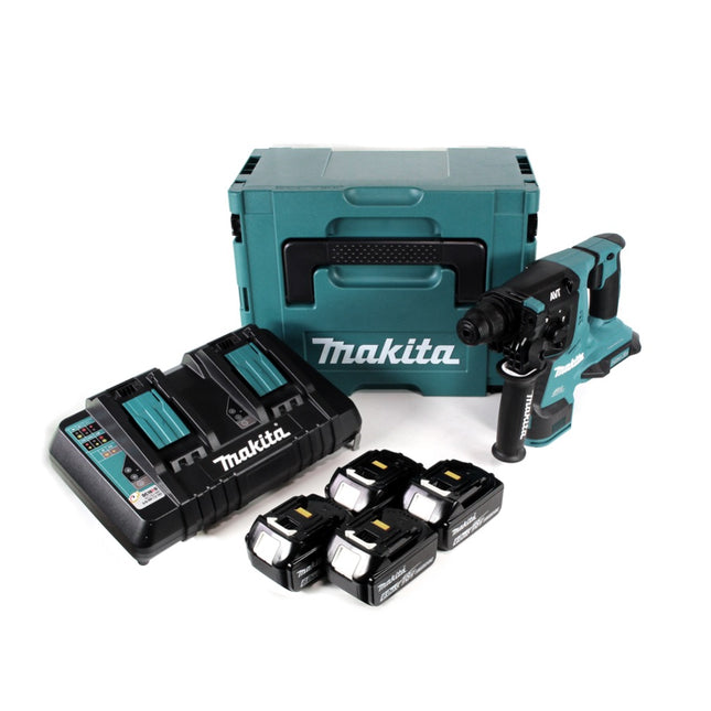 Makita DHR 280 PG4J 2 x 18 V 36 V Li-Ion Akku Bohrhammer 28 mm Brushless für SDS-PLUS im Makpac + 4 x 6,0 Ah Akku + Doppelladegerät - Toolbrothers