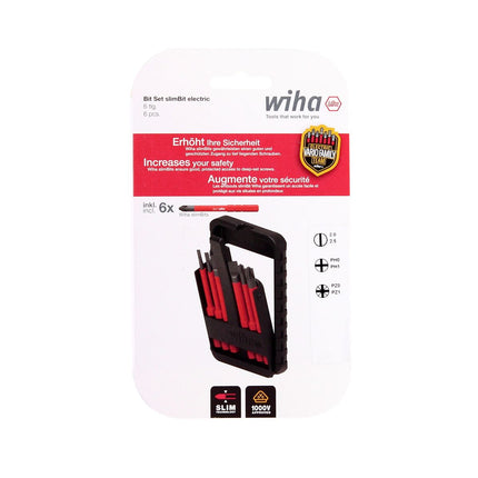Wiha slimBit electric Bit Set 6 tlg. 2x Schlitz + 2x Phillips + 2x Pozidriv ( 43160 ) + Box - Toolbrothers