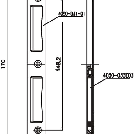 SSF Winkelschließblech ( 3000251048 ) Aluminium silber Winkel Tiefe 8 mm DIN links / rechts