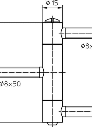 Simonswerk Einbohrband BAKA C 1-15 WF ( 3000255706 ) 3-teilig vernickelt DIN links / rechts Holztüren