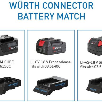 Adaptador de batería Scangrip SMART CONNECTOR ( 4000873491 ) adecuado para WÜRTH