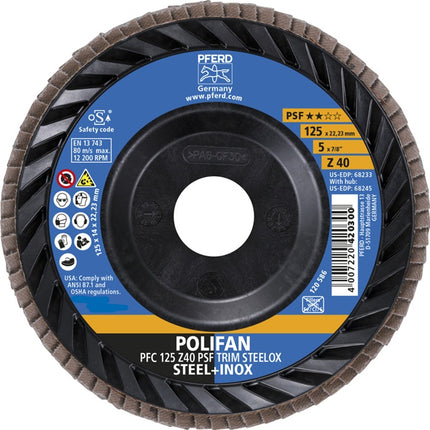 PFERD Fächerscheibe TRIM STEELOX ( 8001720482 ) Ø 125 mm Körnung 40 konisch