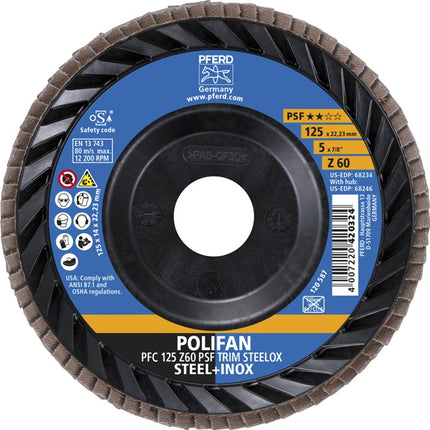 PFERD Fächerscheibe TRIM STEELOX ( 8001720483 ) Ø 125 mm Körnung 60 konisch