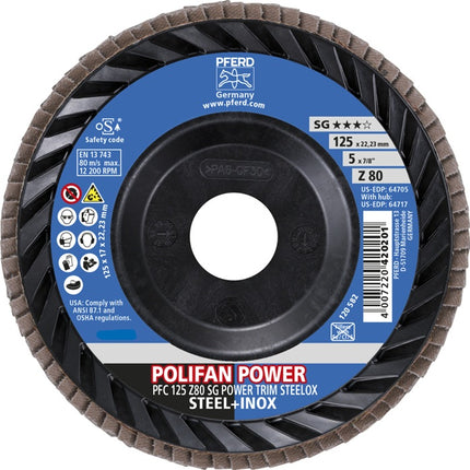 Disco de láminas PFERD TRIM STEELOX ( 8001720490 ) Ø 125 mm granulometría 80 PFC / B / T29