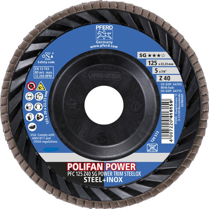 Disco de láminas PFERD TRIM STEELOX ( 8001720488 ) Ø 125 mm granulometría 40 PFC / B / T29