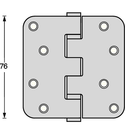 Bisagra de puerta con rodamiento de bolas Intersteel ( 3000255607 ) acero inoxidable redondeado mate pasador extensible