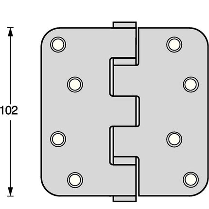 Bisagra de puerta con rodamiento de bolas Intersteel ( 3000255609 ) acero inoxidable redondeado mate pasador extensible