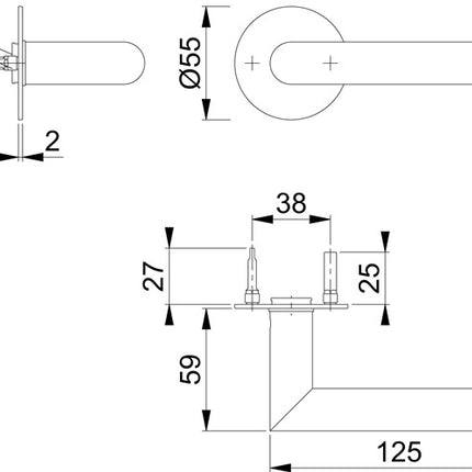 Hoppe Türdrückerpaar Amsterdam E1400Z/849N ( 3000203521 ) Edelstahl F69 Vierkant 8 mm