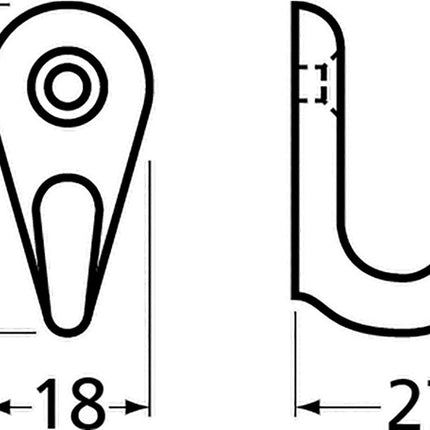 Hermeta towel hook 0557 ( 3000283324 ) 1 hook Height 36 mm Projection 27 mm