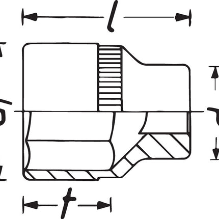Toma Hazet 900Z ( 8000466655 ) 1/2 ″ 12 puntas longitud 38 mm