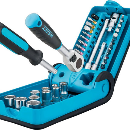 Set di chiavi a bussola Hazet 856-1HP ( 8000753595 ) 38 pezzi 1/4 ″ Numero di denti 90 esagono