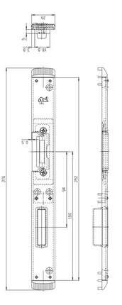 FUHR Schließteil ( 3000254357 ) Falle/Riegel links silberfarbig